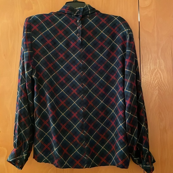 Vintage Pendleton Country Sophisticates Plaid Roll Neck Blouse Sz L - Picture 5 of 7